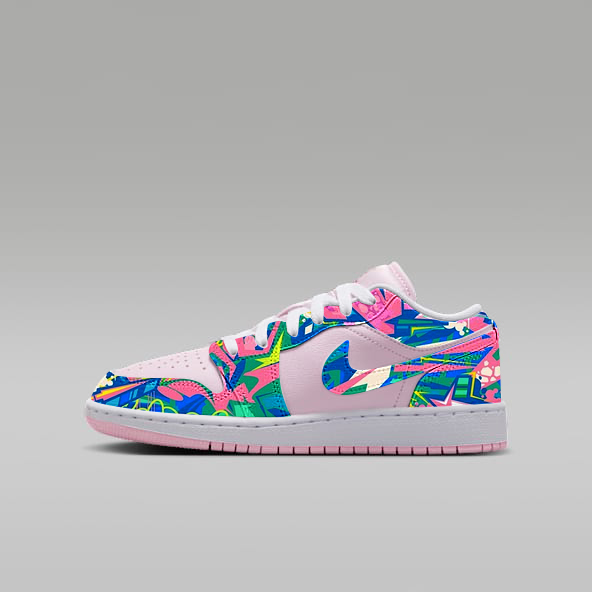 Customs Hand-made Girls Air Jordan 1 Low Children Sneakers