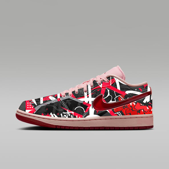 Customs Hand-made Valentine's Day Air Jordan 1 Low SE Women's Sneakers